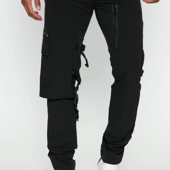 Fashion Nova Men Utility Cargo Pants Pockets Urban XXL Drawstring Straight Leg… - Picture 12 of 16